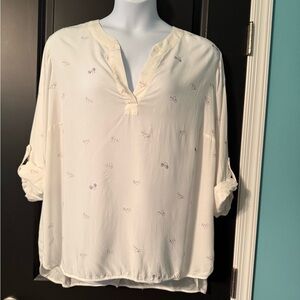 Dalia Women's Cream Blouse with Bicycle Pattern